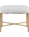 Charmed - Sheepskin Small Bench - White