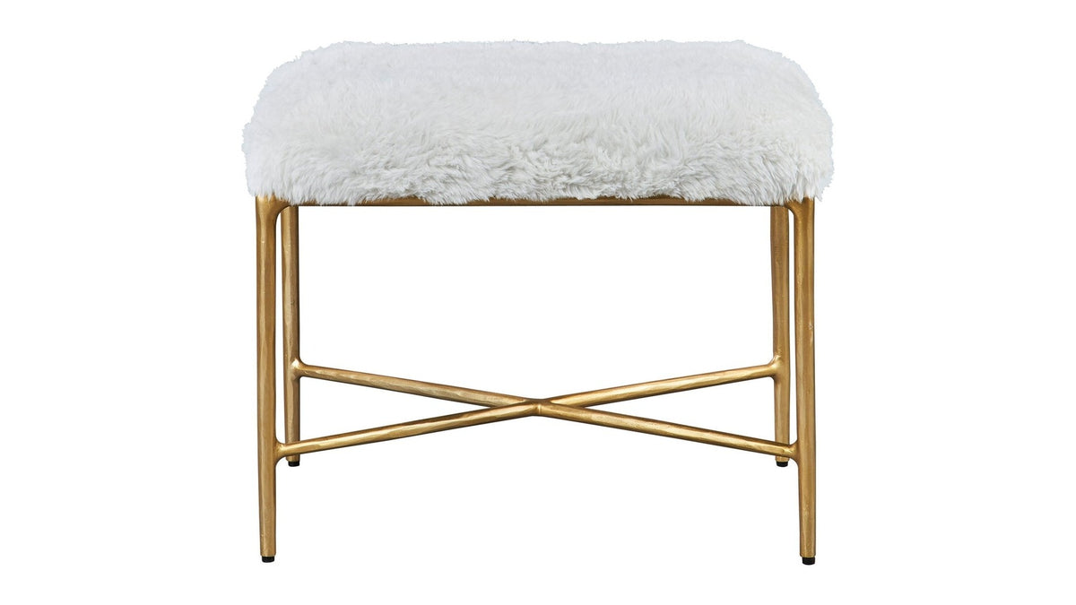Charmed - Sheepskin Small Bench - White