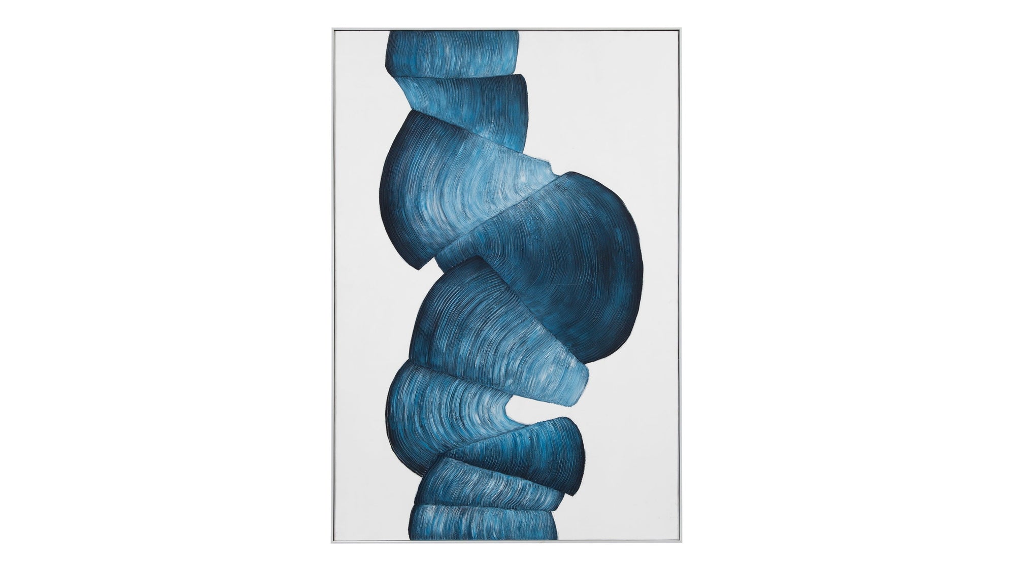 Ribbons Canvas Art - White / Blue