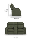 Felix - Power Reclining Loveseat With Console, Power Headrest, Lumbar, Heat & Massage