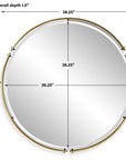 Wesley - Round Mirror - Gold