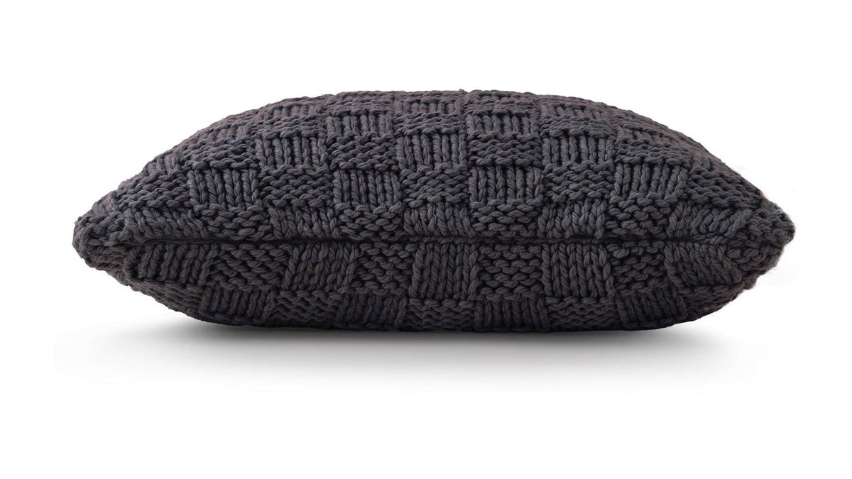 Chess Knit - Dutch Euro Pillow - Slate