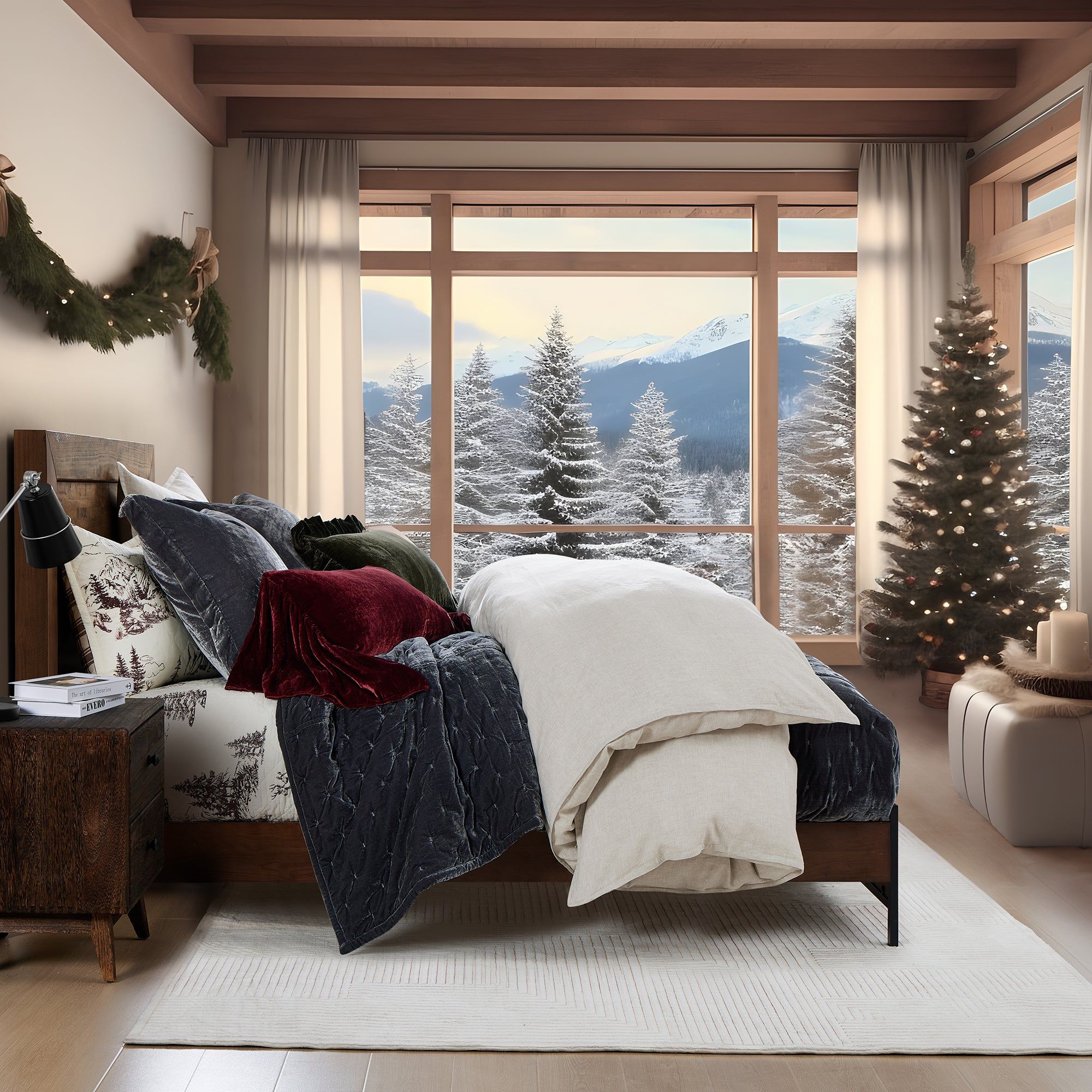 White Pine - King Reversible Quilt Set (Set of 3) - White