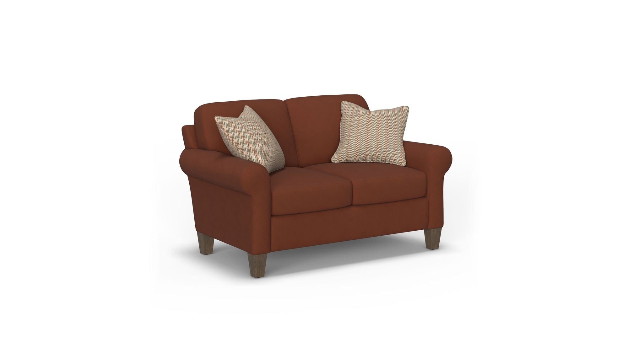 Moxy - Fabric Loveseat, Curved Sock Arms