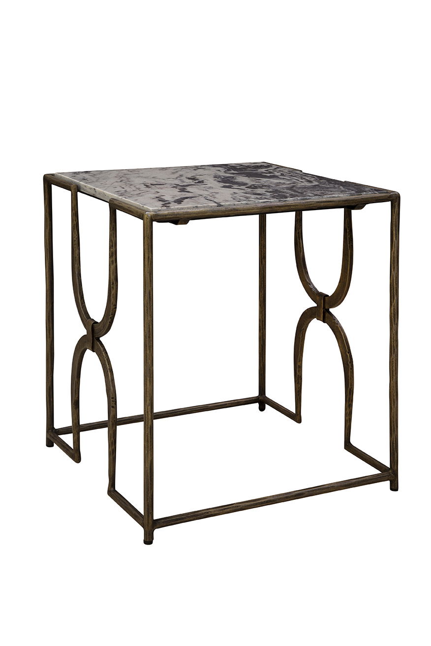 Sandra - End Table - Gray / Bronze
