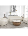 Capra - Art Deco White Swivel Chair