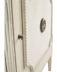 Linen & Beaded Front End Table - White