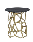 Ariel - Short End Table - Black / Gold