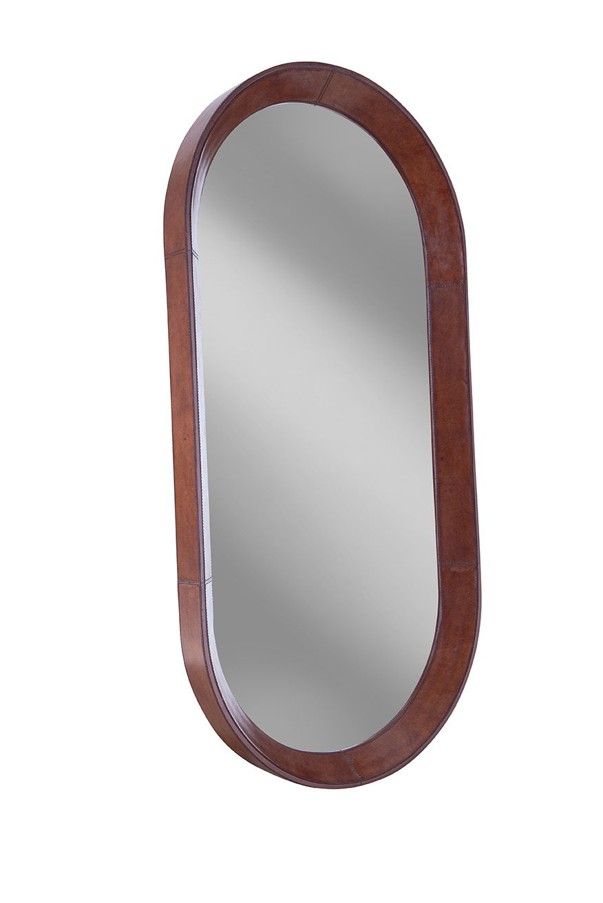 Homer - Oval Mirror - Dark Brown