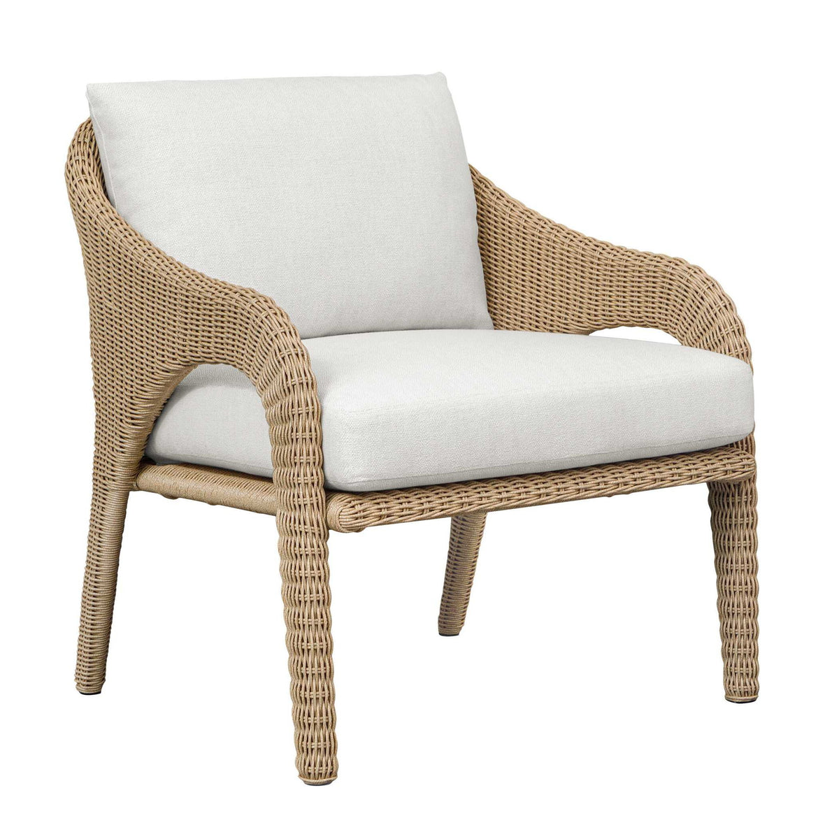 Kavali - Outdoor Wicker Lounge Chair - Woodtone