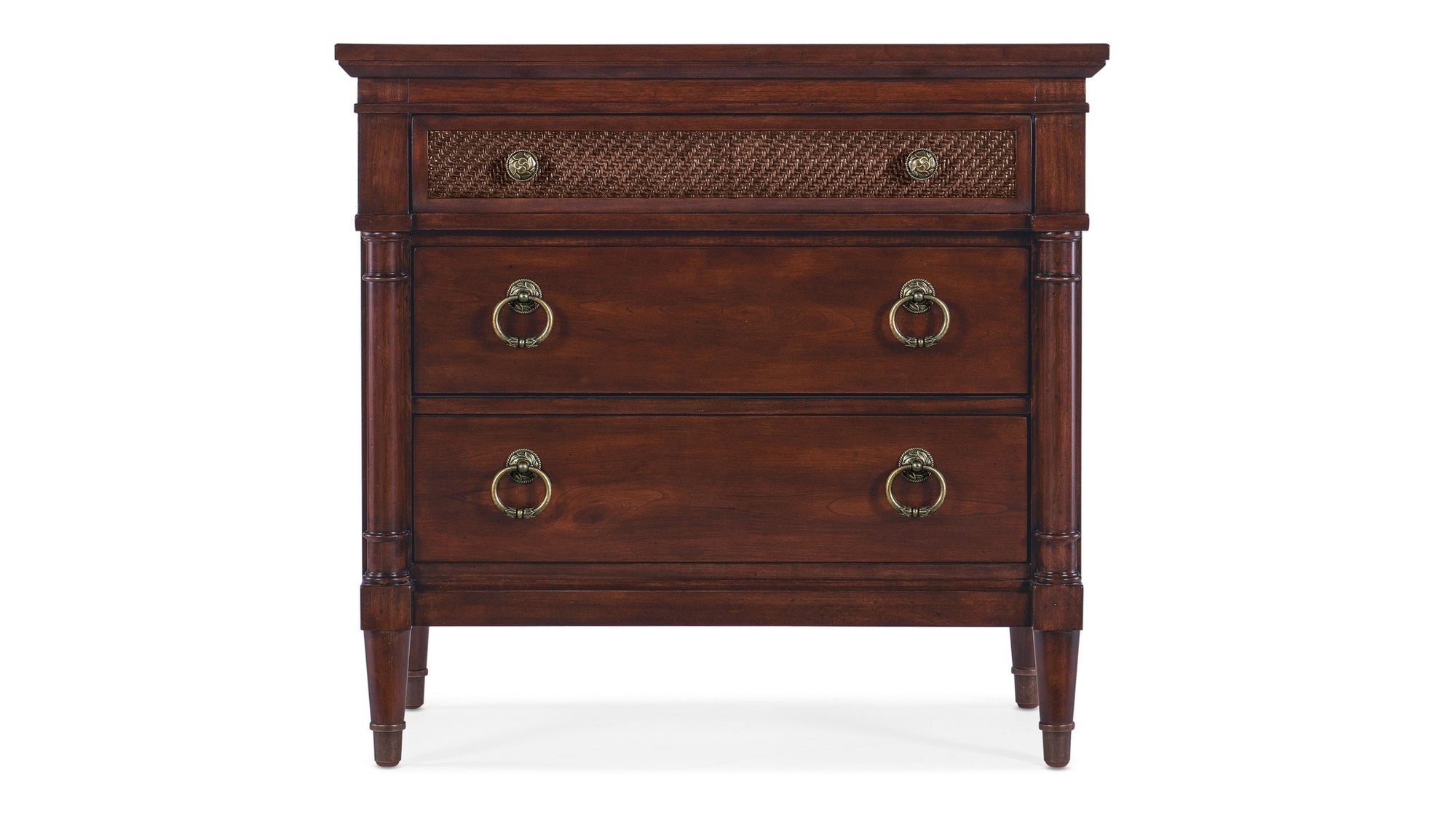 Charleston - Three-Drawer Metal Nightstand - Dark Brown
