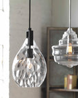Campester - 1 Light Watered Glass Mini Pendant - Silver