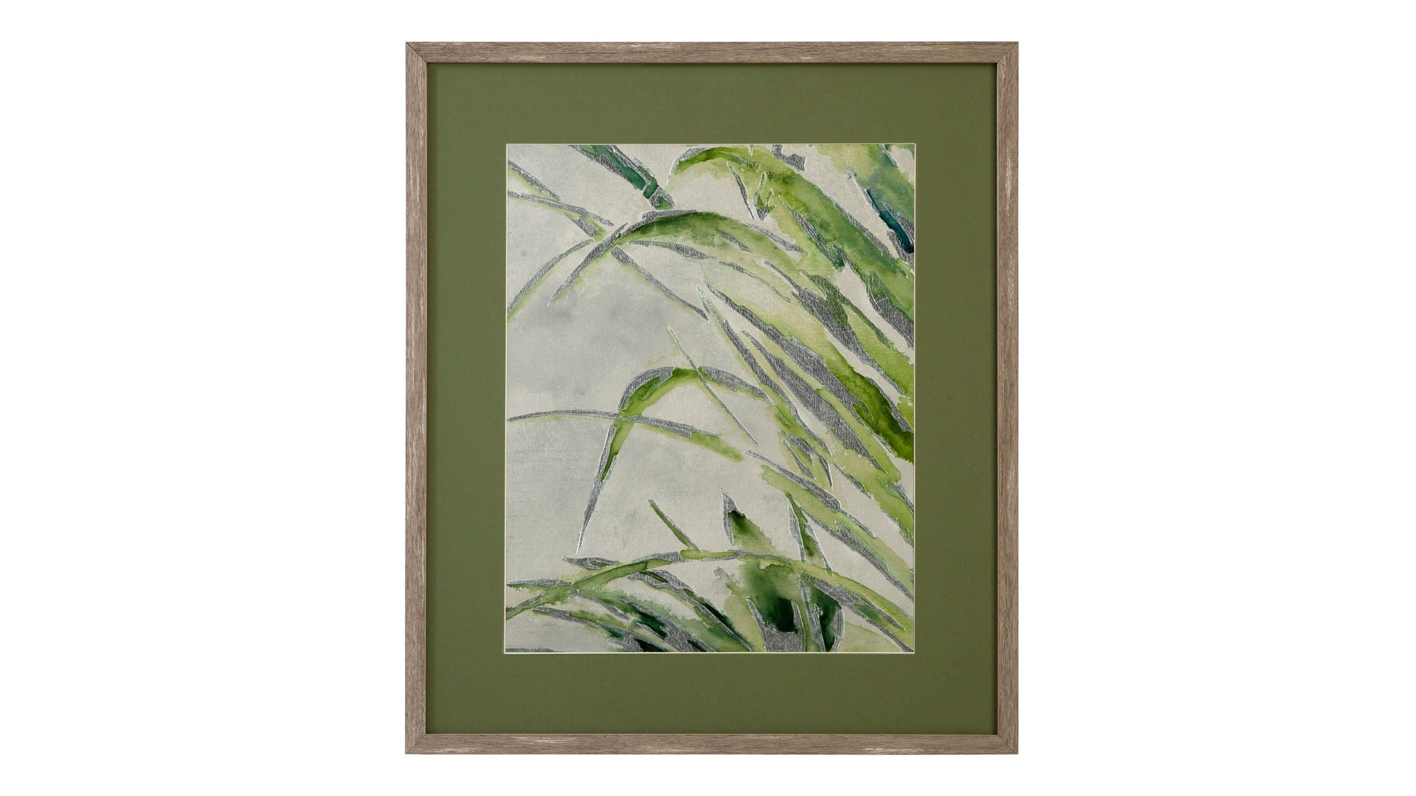Green Palm II Framed Print - Green / Light Brown