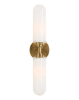 Wellsville - 2 Light Brass Sconce - White / Gold
