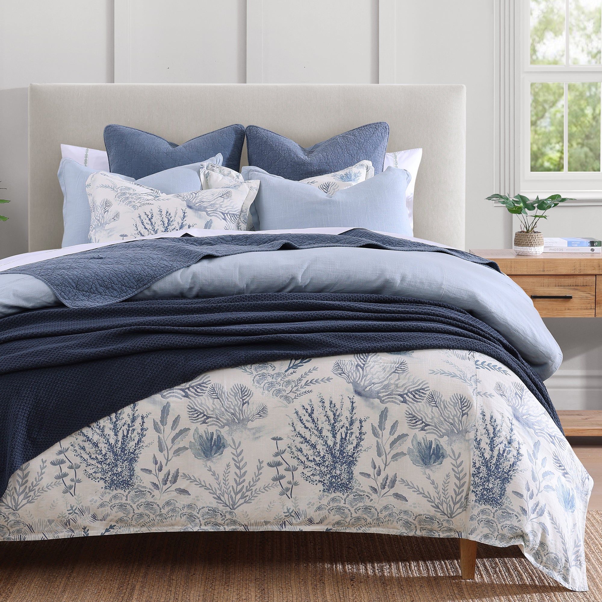 Oceania - Queen Duvet Cover Set (Set of 3) - Blue