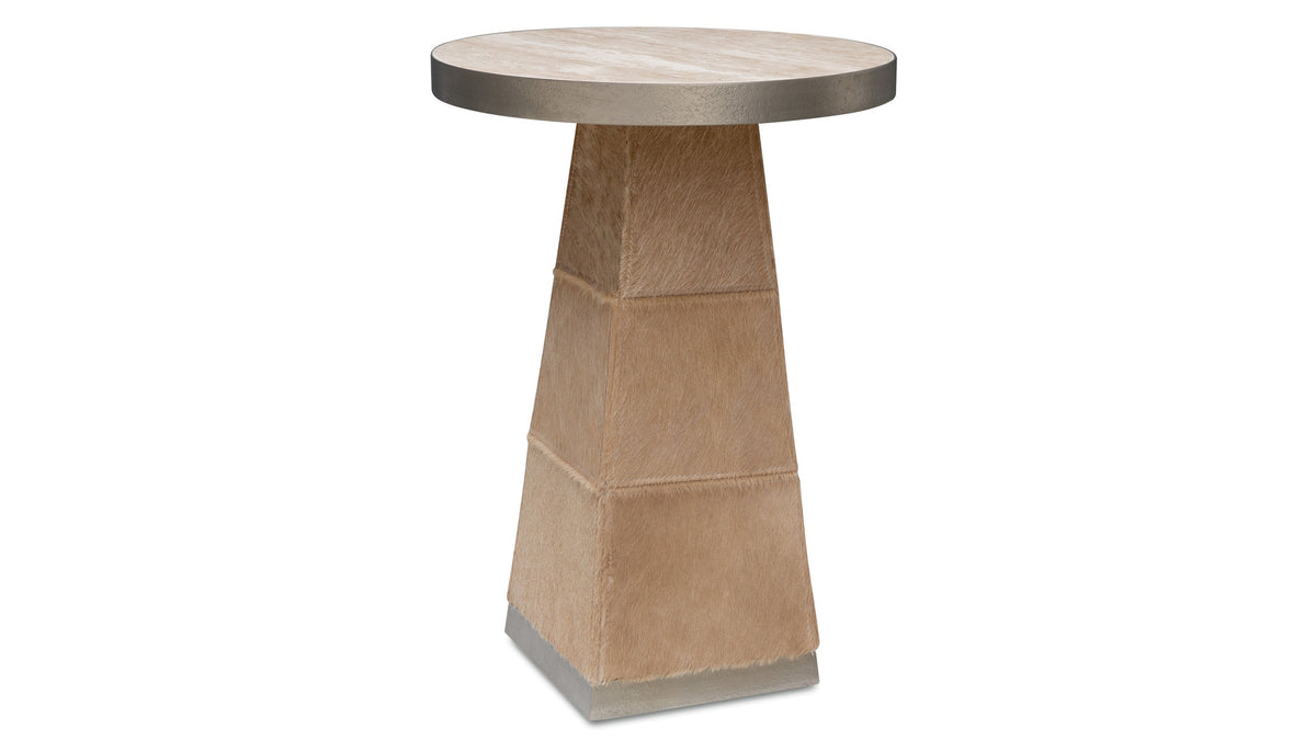 Melange - Vaquero Spot Table - Light Brown / Beige / Silver