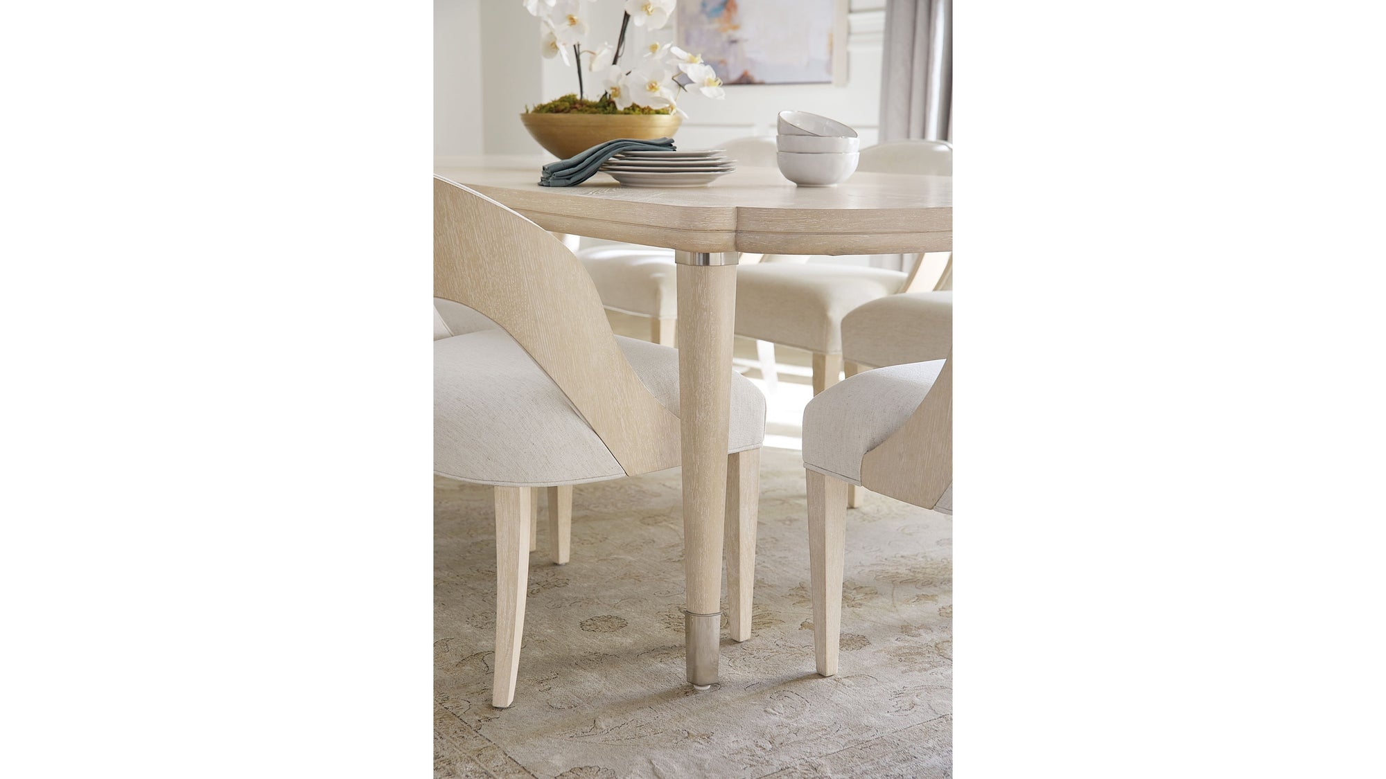 Nouveau Chic - Rectangle Dining Table With 1-22" Leaf - Light Brown