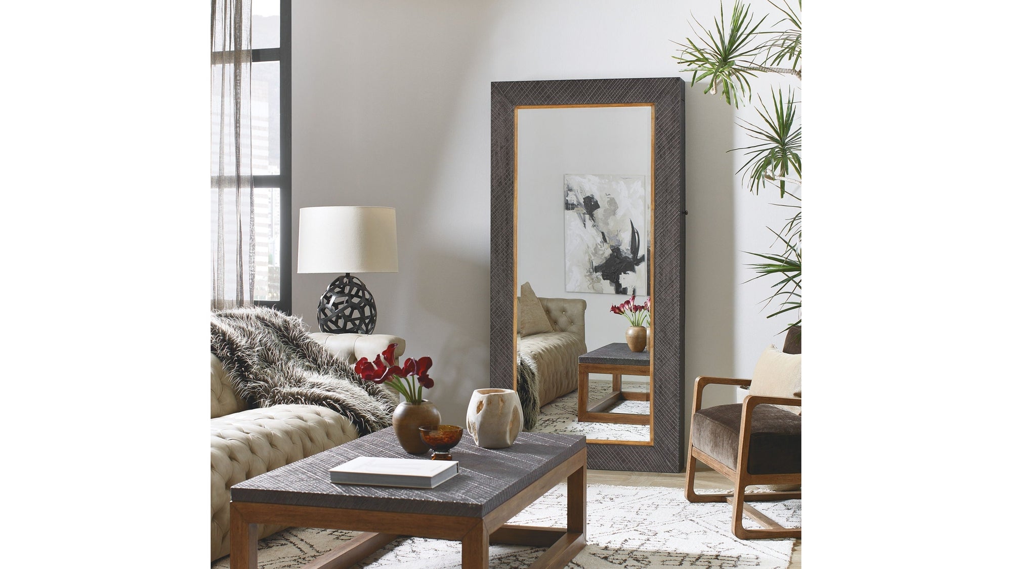 Big Sky - Floor Mirror With Jewelry Storage - Dark Gray