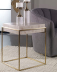 Inda - Modern Accent Table - Beige & Gold