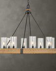 Palm Royal - 8 Light Indoor-Outdoor Chandelier - Black / Light Brown