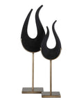 Black - Flame Sculptures (Set of 2)