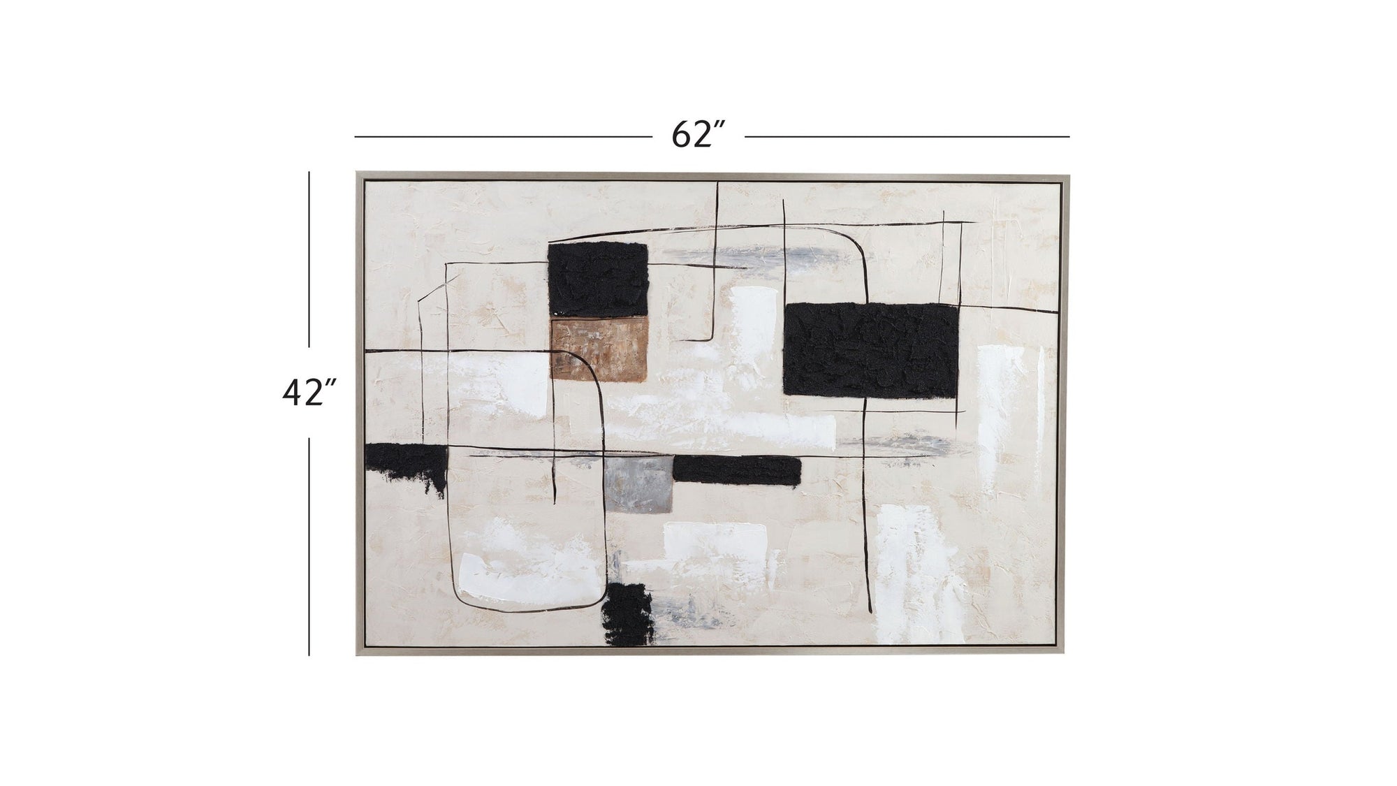 Quartershot Framed Canvas - Beige / Black