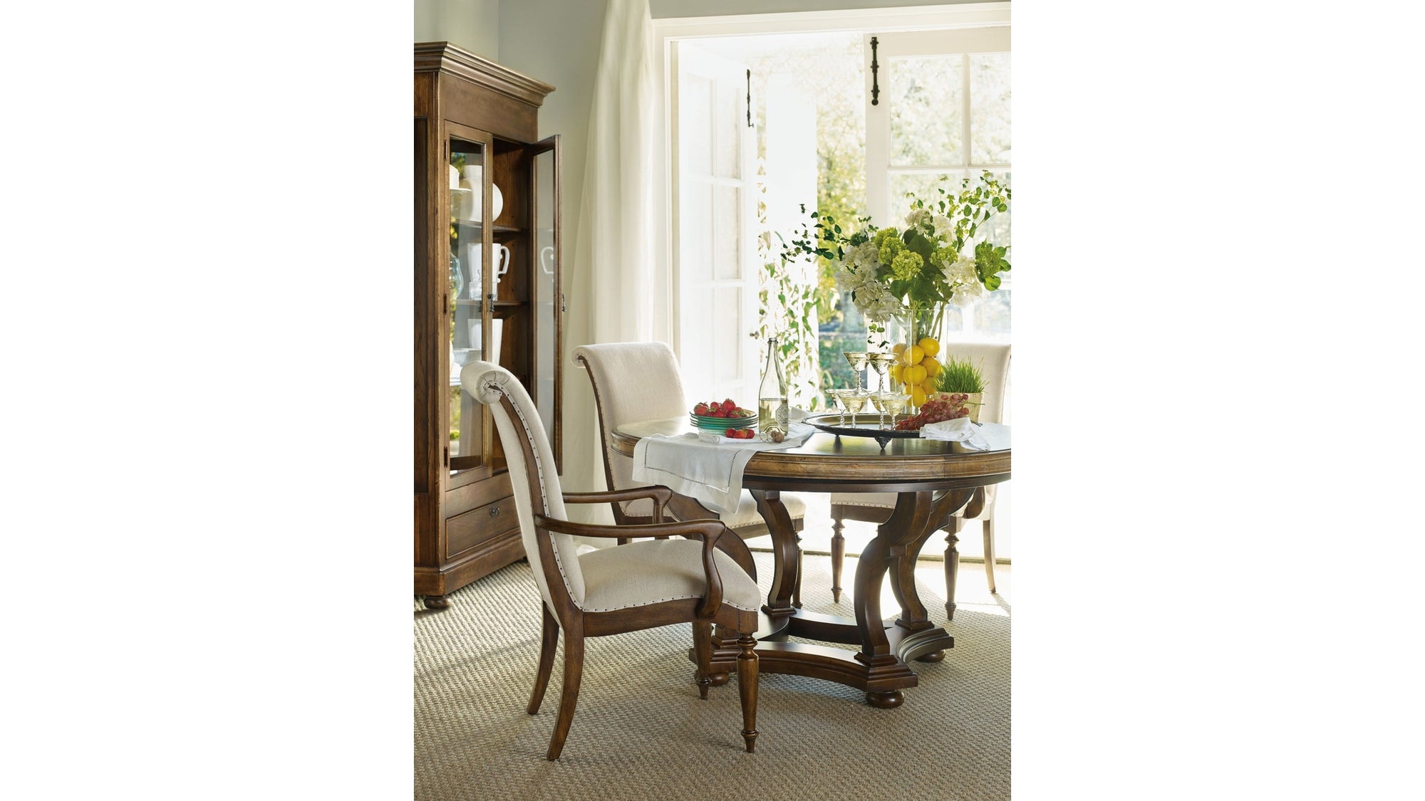 Archivist - Upholstered Side Chair - Beige / Dark Brown