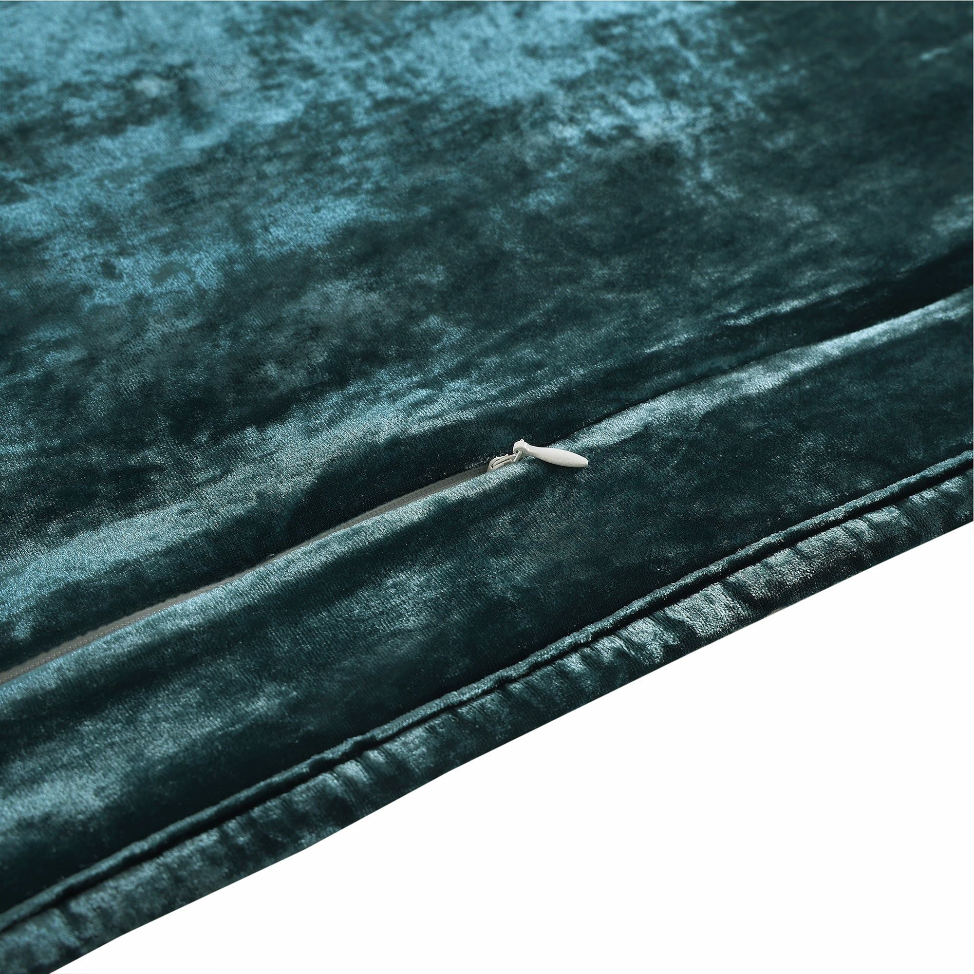 Stella - Full/Queen Faux Silk Velvet Double Box Stitch Quilt Set (Set of 3) - Storm Blue