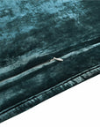 Stella - Full/Queen Faux Silk Velvet Double Box Stitch Quilt Set (Set of 3) - Storm Blue