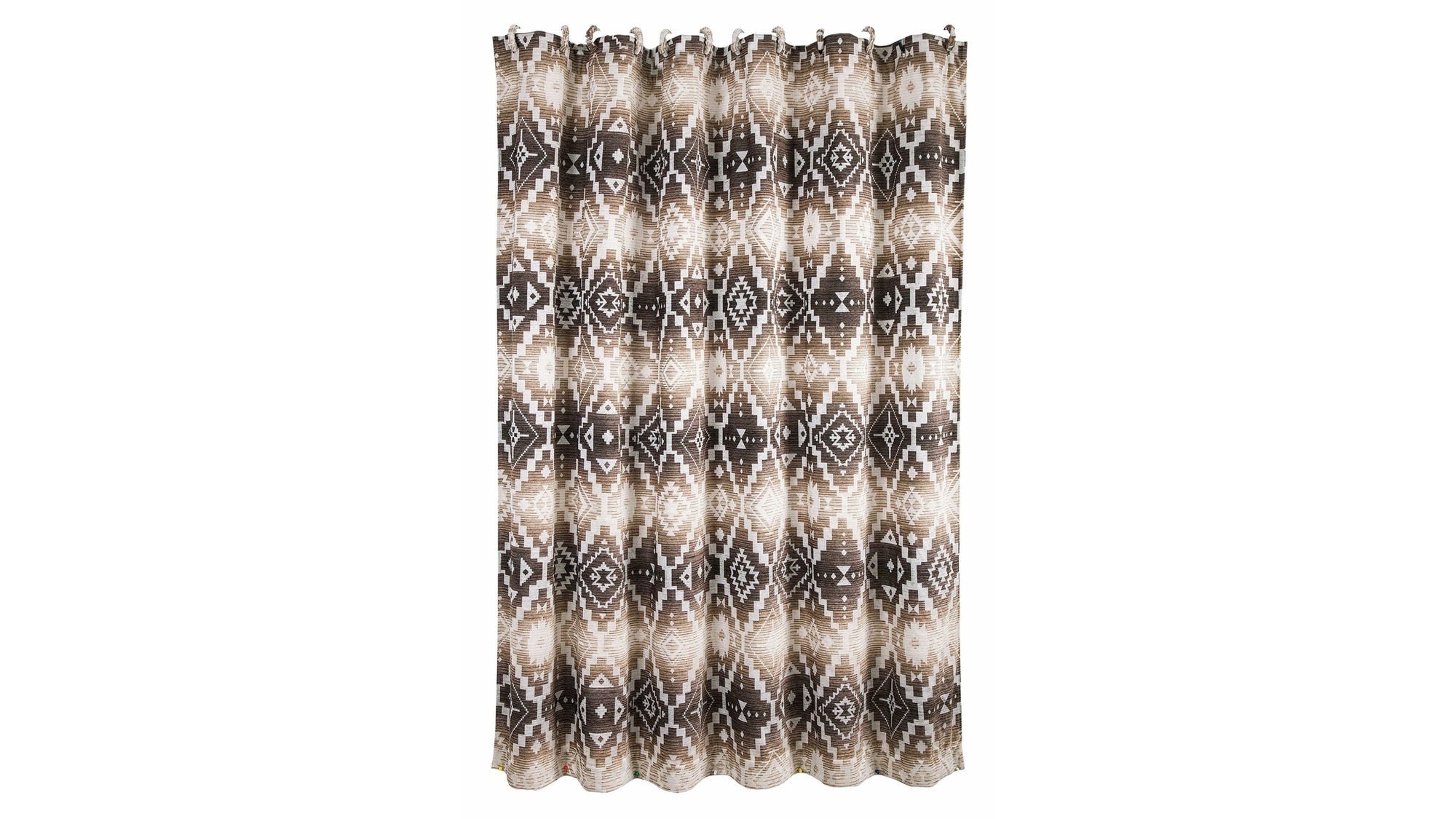 Chalet - Aztec Shower Curtain - White / Brown