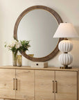 Cleveland - Round Burl Wood Mirror - Woodtone
