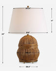 Reed - Honey Rattan Table Lamp - Light Brown
