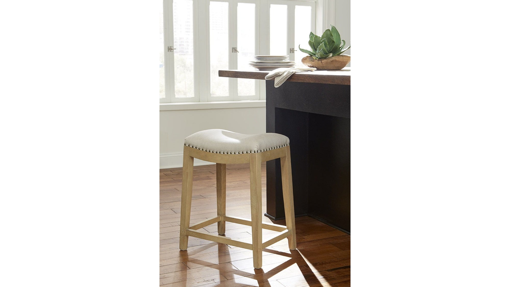 Linen - Counter Stool - Light Brown