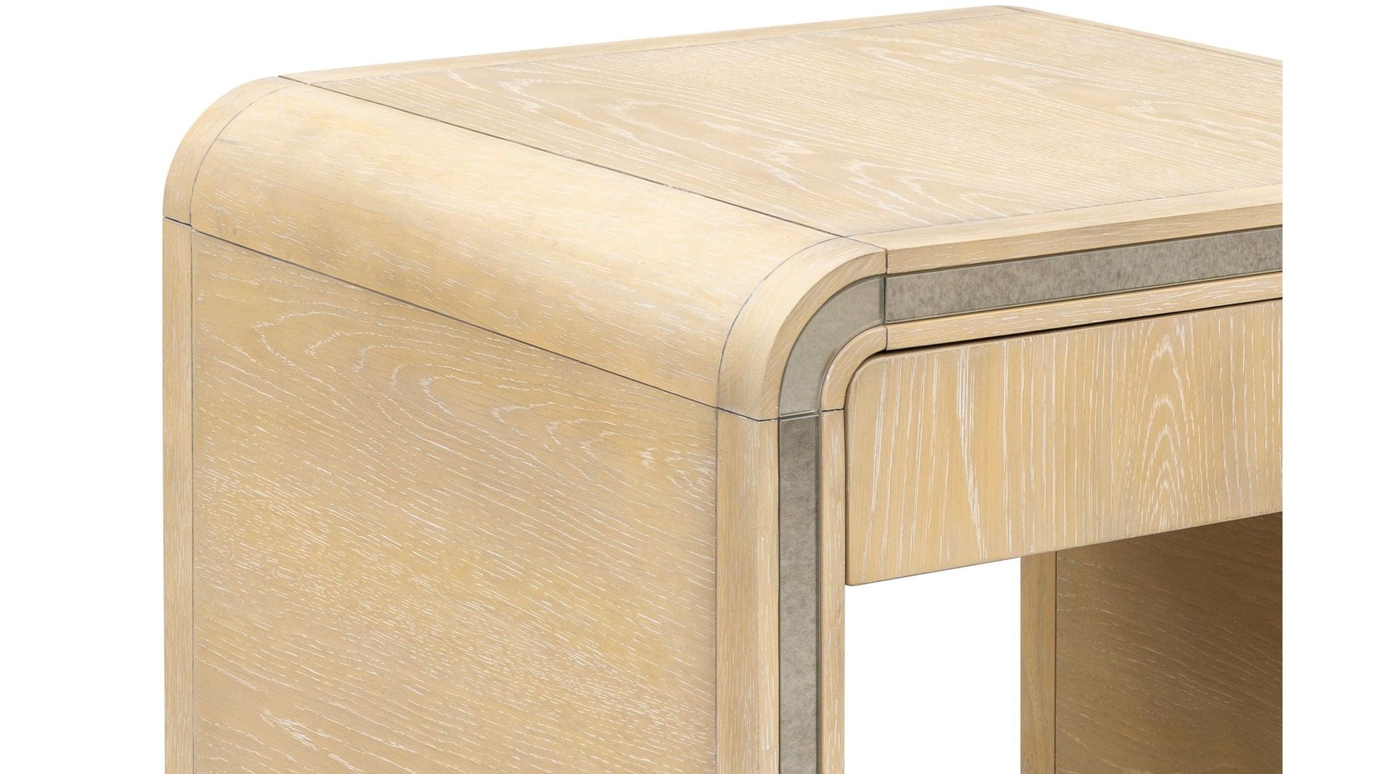 Damone - End Table - Cerused White Oak