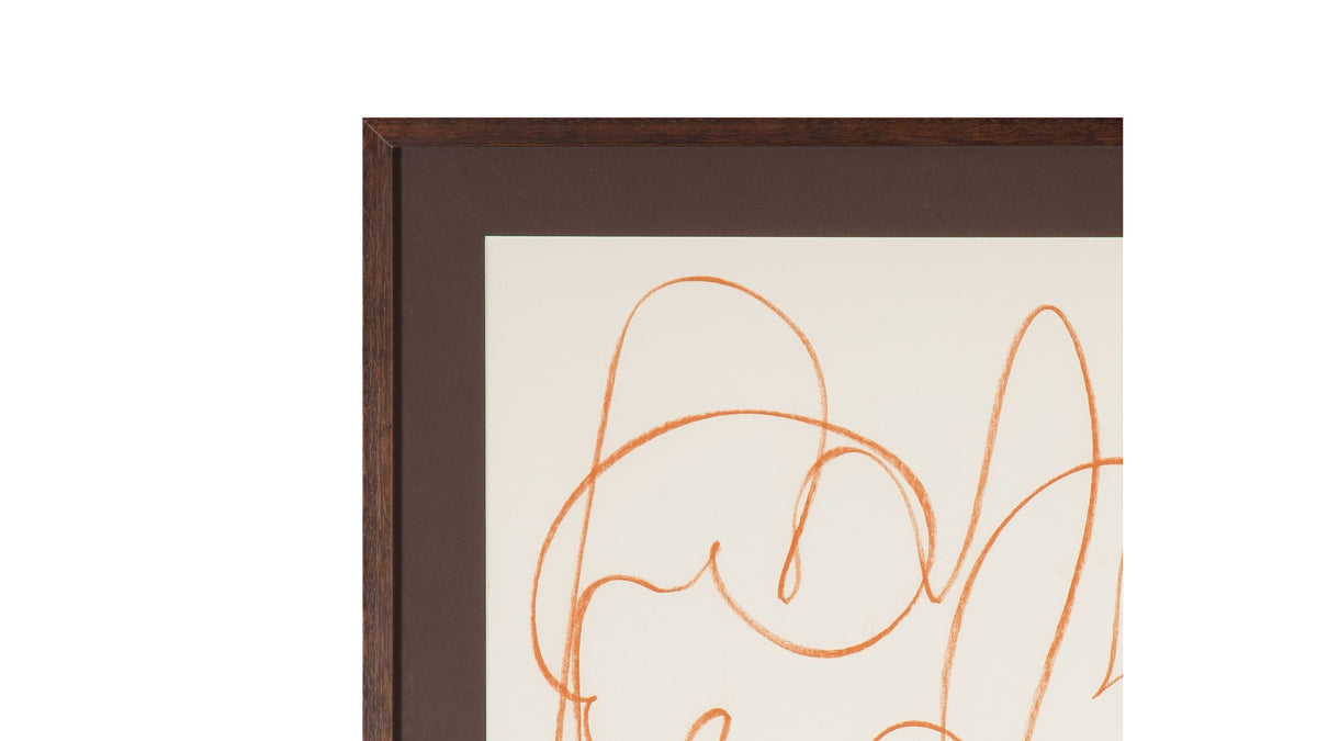 Meandering Lines VI Framed Print - Cream