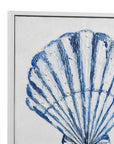 Shells Framed Canvas Set of 4 - Blue / White