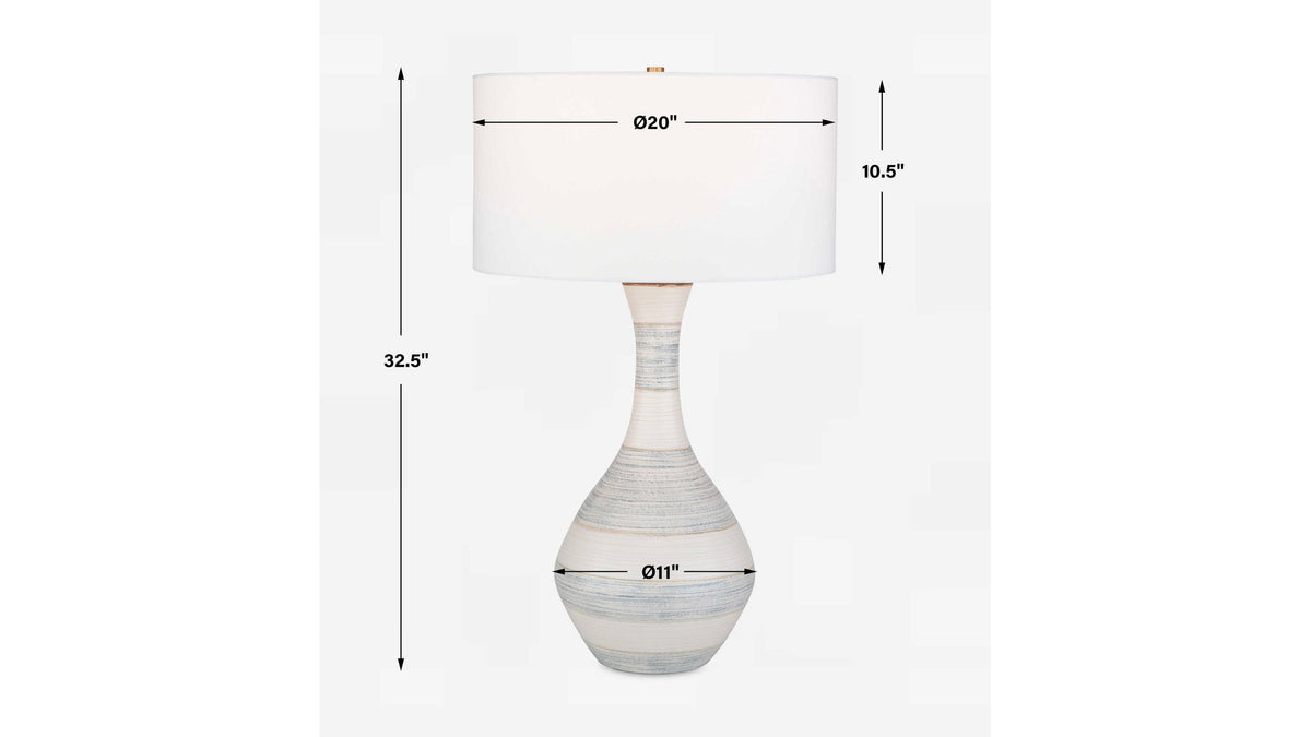 Potter - Table Lamp - Striped Ivory Blue