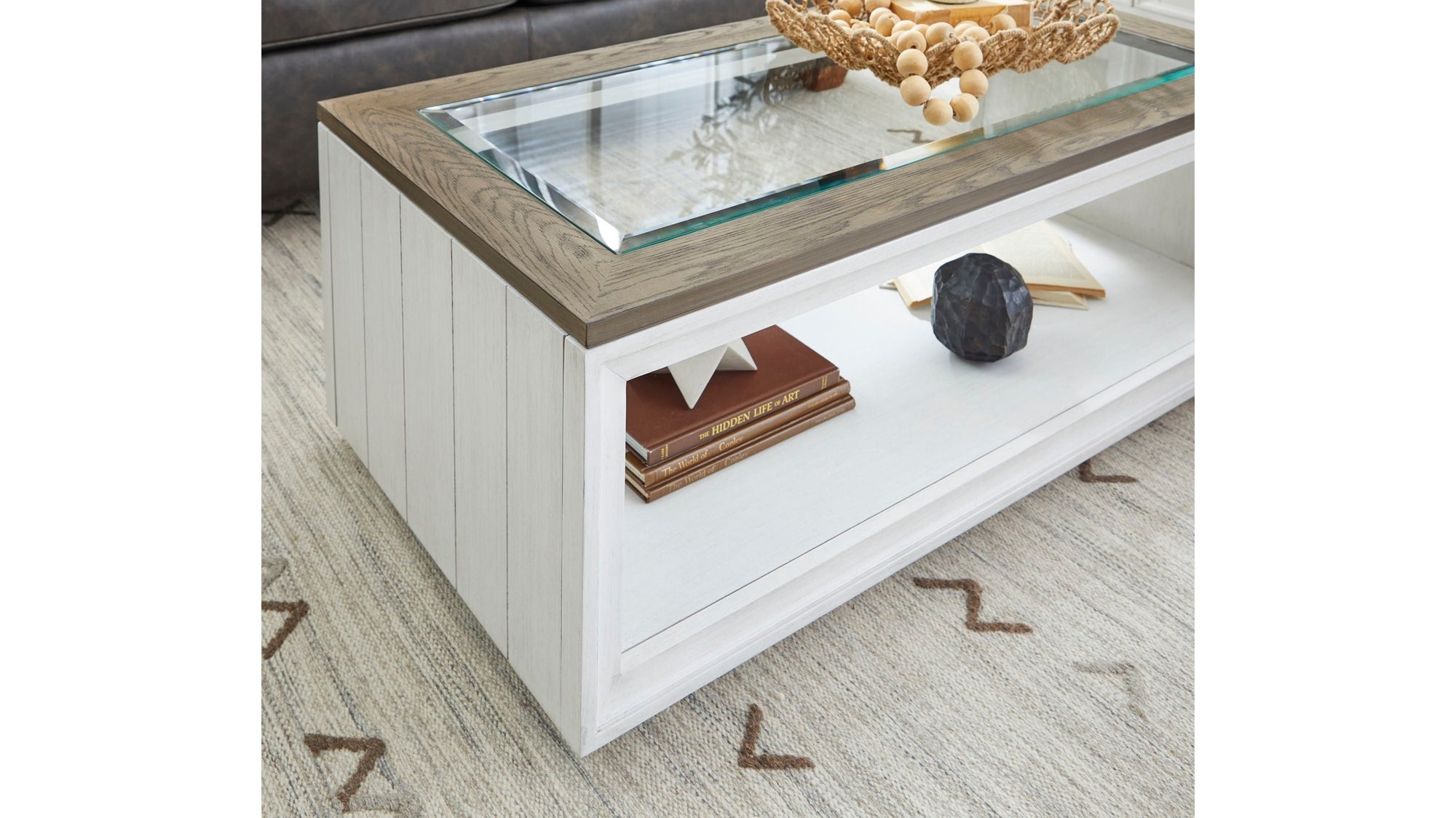 Melody - Rectangular Coffee Table With Casters - White