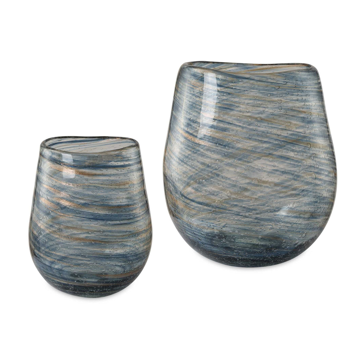 Aurora - Swirl Glass Vases Set of 2