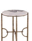 Andrews - Side Table - White / Gold