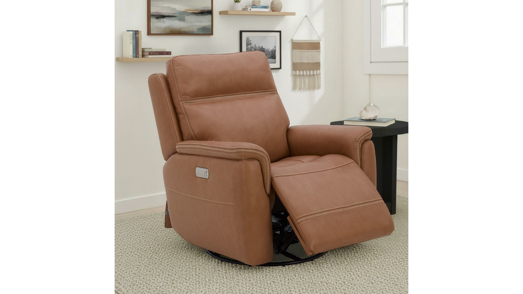 Sawyer - Swivel Glider With Power Headrest, Lumbar, Heat &amp; Massage