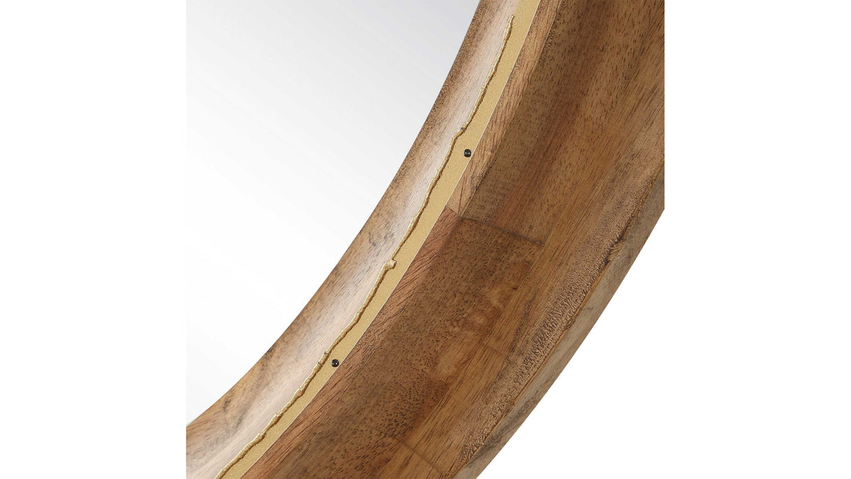 Frontier - Round Wood Mirror - Woodtone
