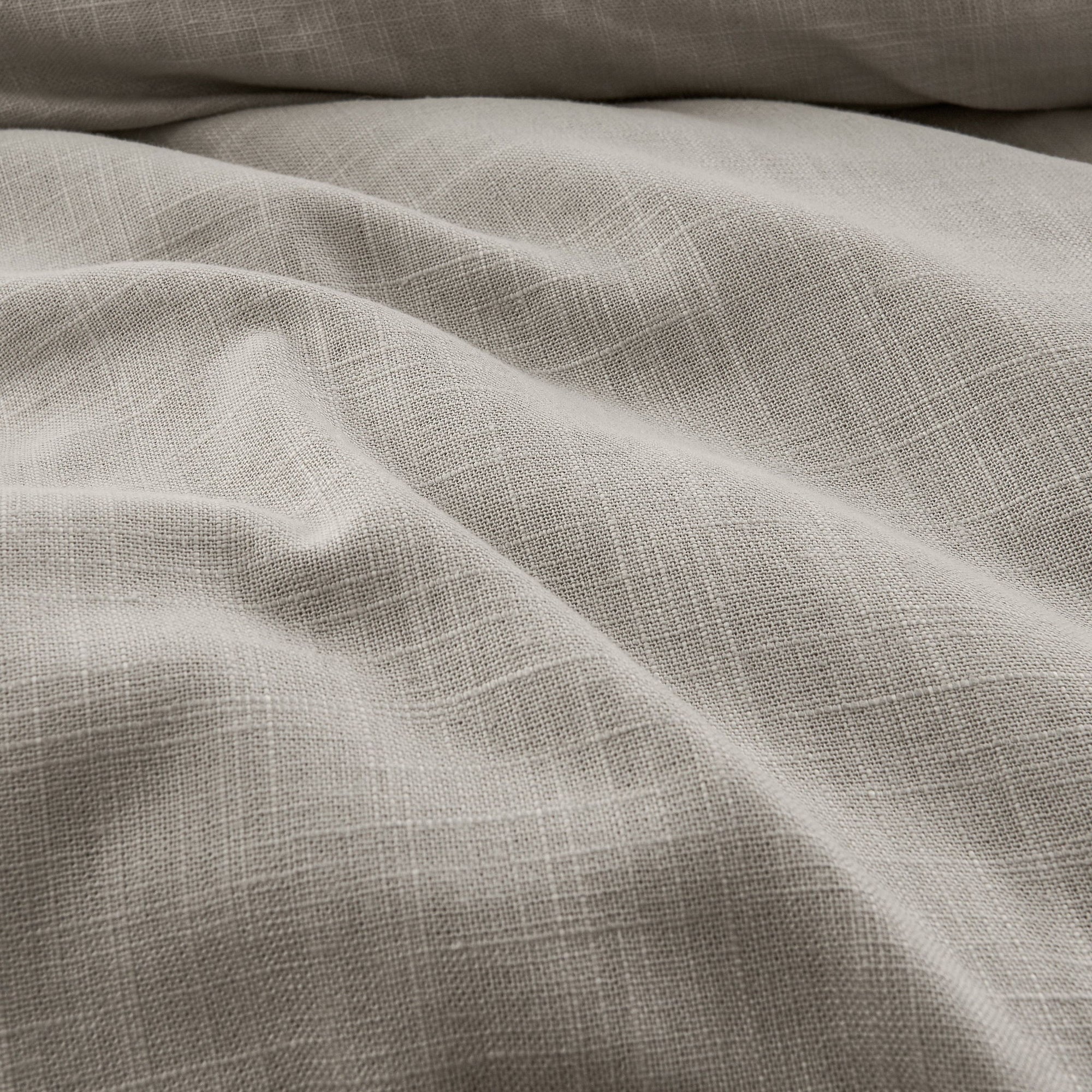 Hera - King Washed Linen Flange Duvet Cover - Taupe