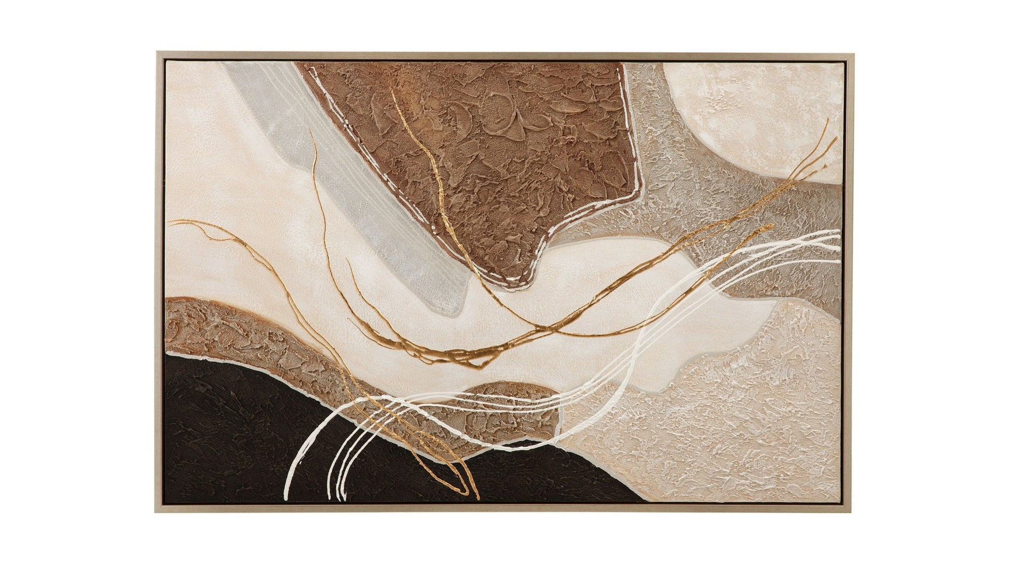 Portraits Framed Canvas - Light Brown / Beige