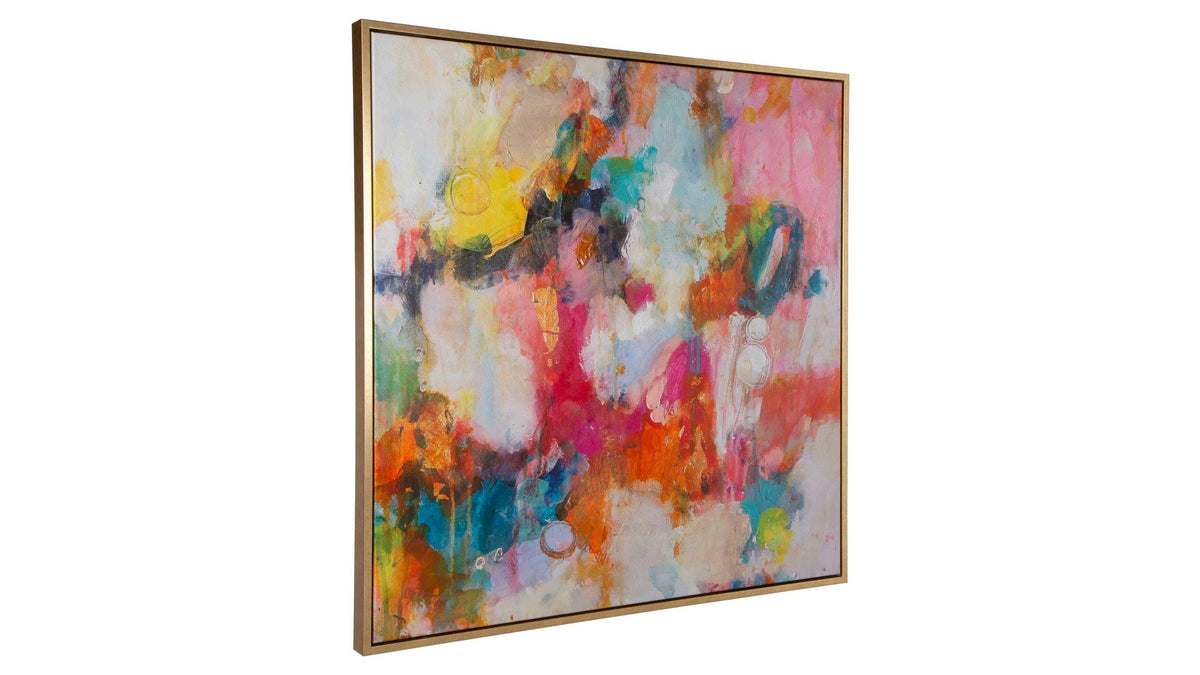 A Colorful Mindset - Framed Abstract Art - Gold