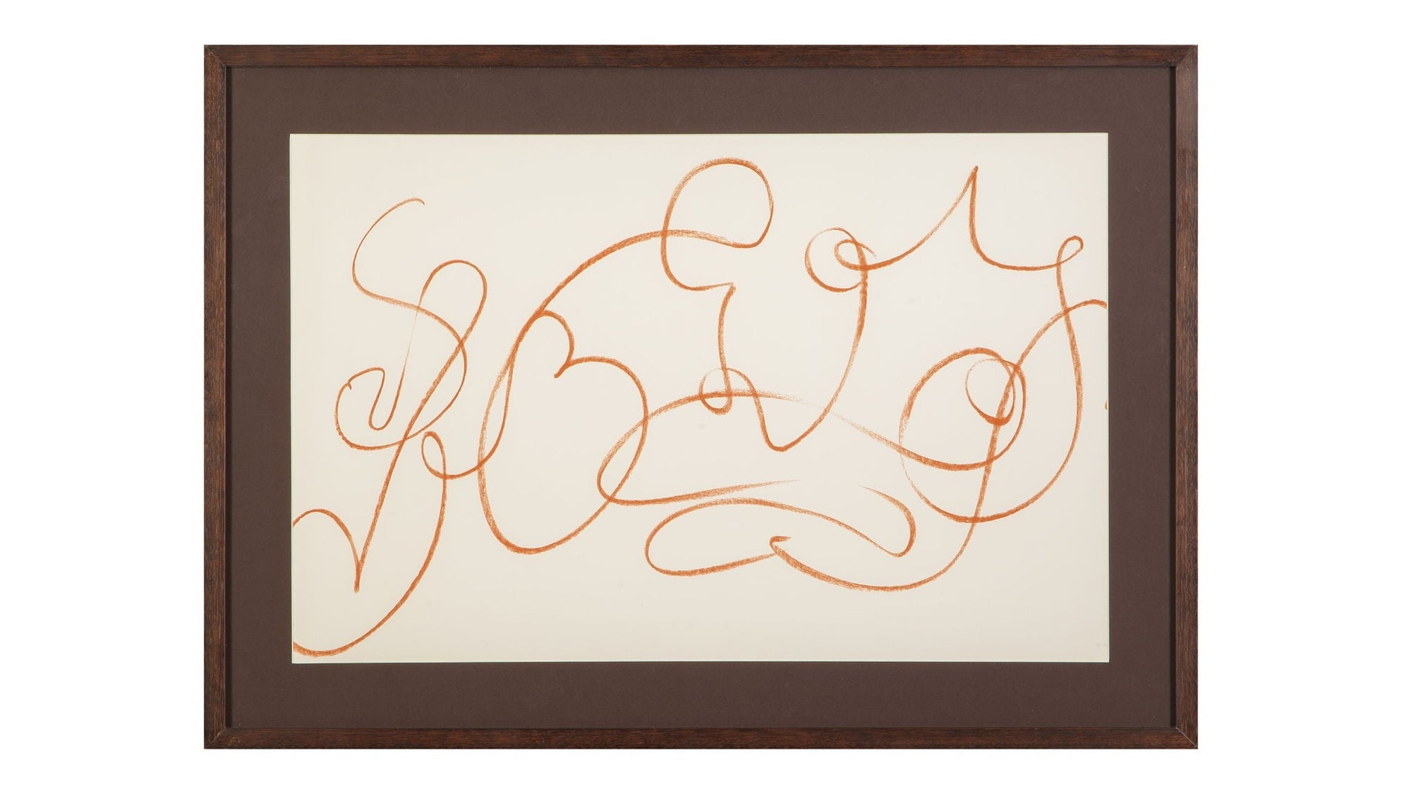 Meandering Lines II Framed Print - Cream