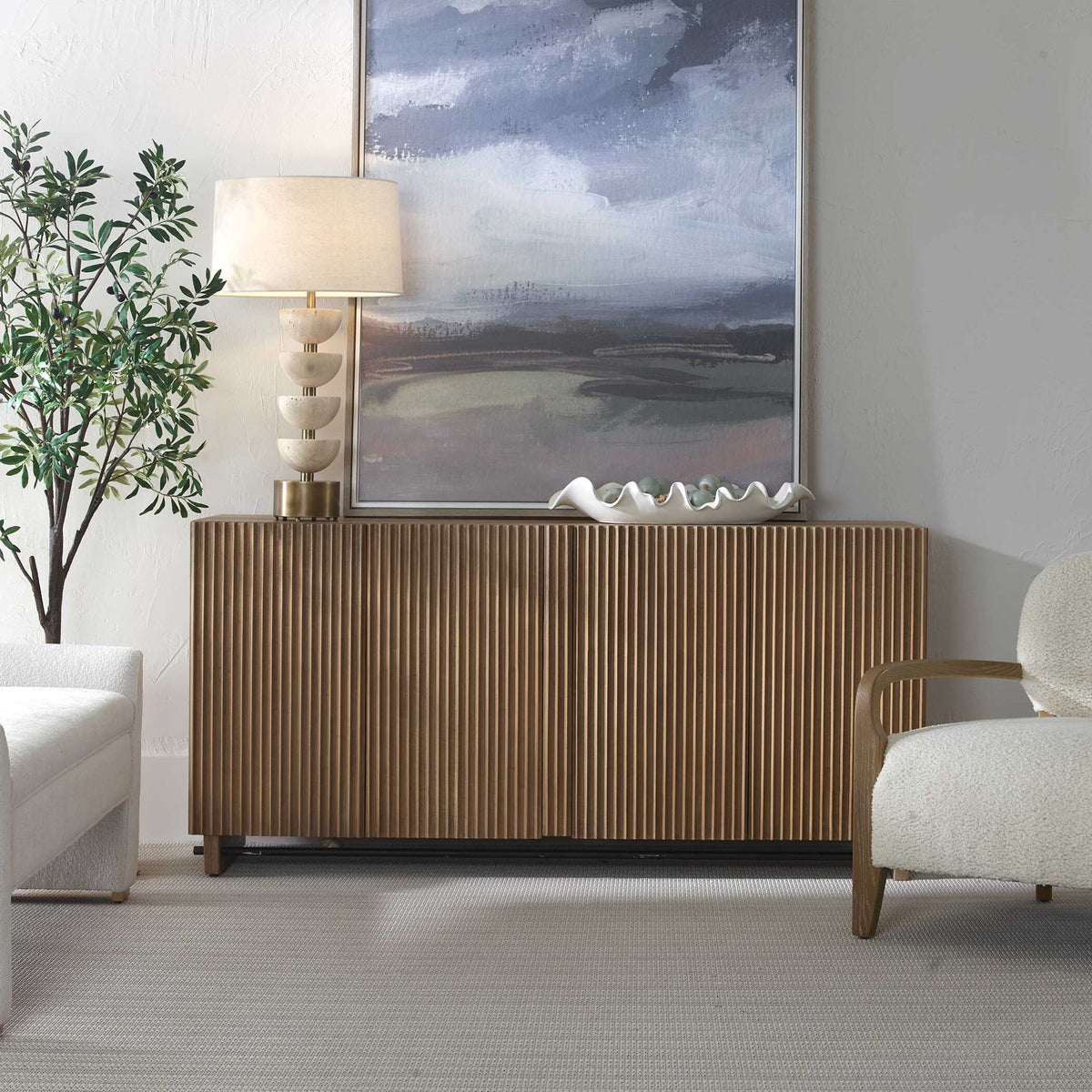 Kellem - Wood 4 Door Cabinet - Natural