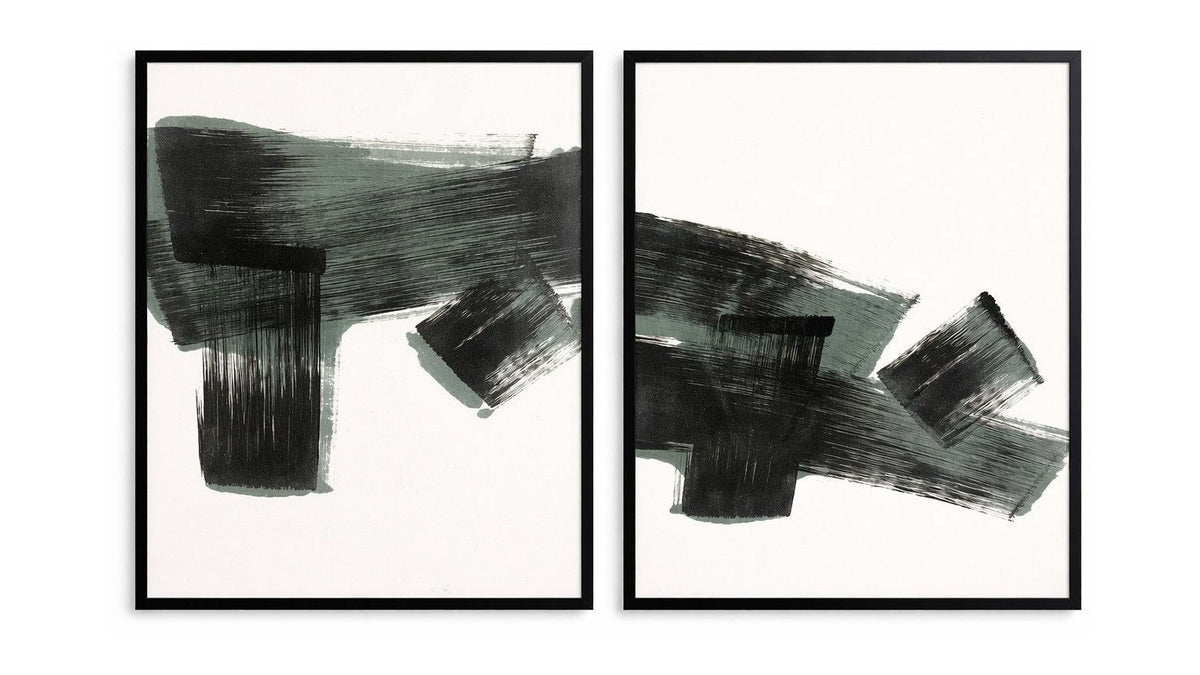 Dynamic Framed Print Set of 2 - Black