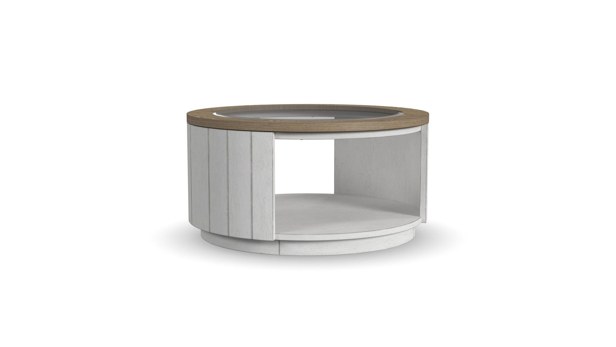 Melody - Round Coffee Table With Casters - White