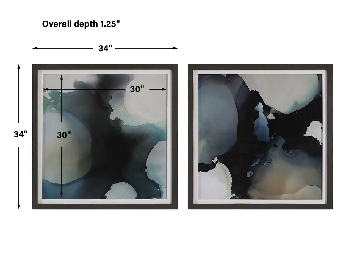 Telescopic - Abstract Framed Prints (Set of 2) - Black